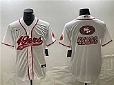 Men's San Francisco 49ers White Team Big Logo With Patch Cool Base Stitched Baseball Jersey,baseball caps,new era cap wholesale,wholesale hats